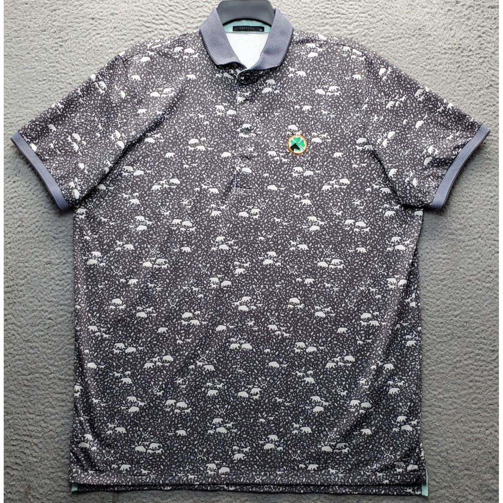 Greyson Golf Performance Polo Shirt Mens XL Multi Patterned Rare Due Process EUC